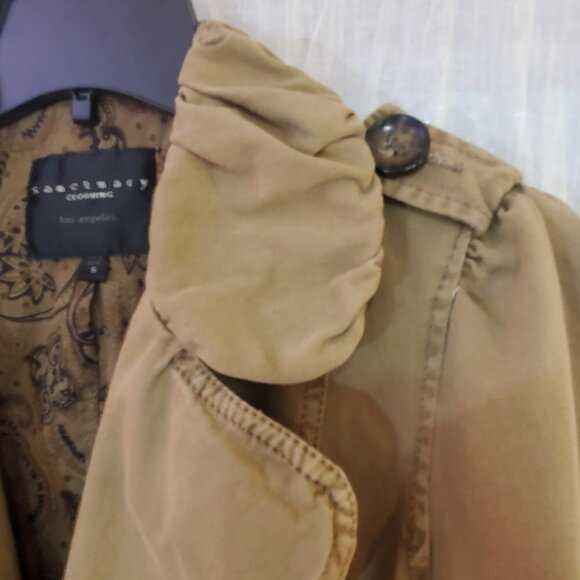 SANCTUARY CLOTHING Double Breasted Trench Coat Army Green - Picture 4 of 9